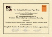 Distinguished Student Paper Prize (KR'12)