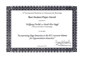 Best Student Paper Award (NMR'12)
